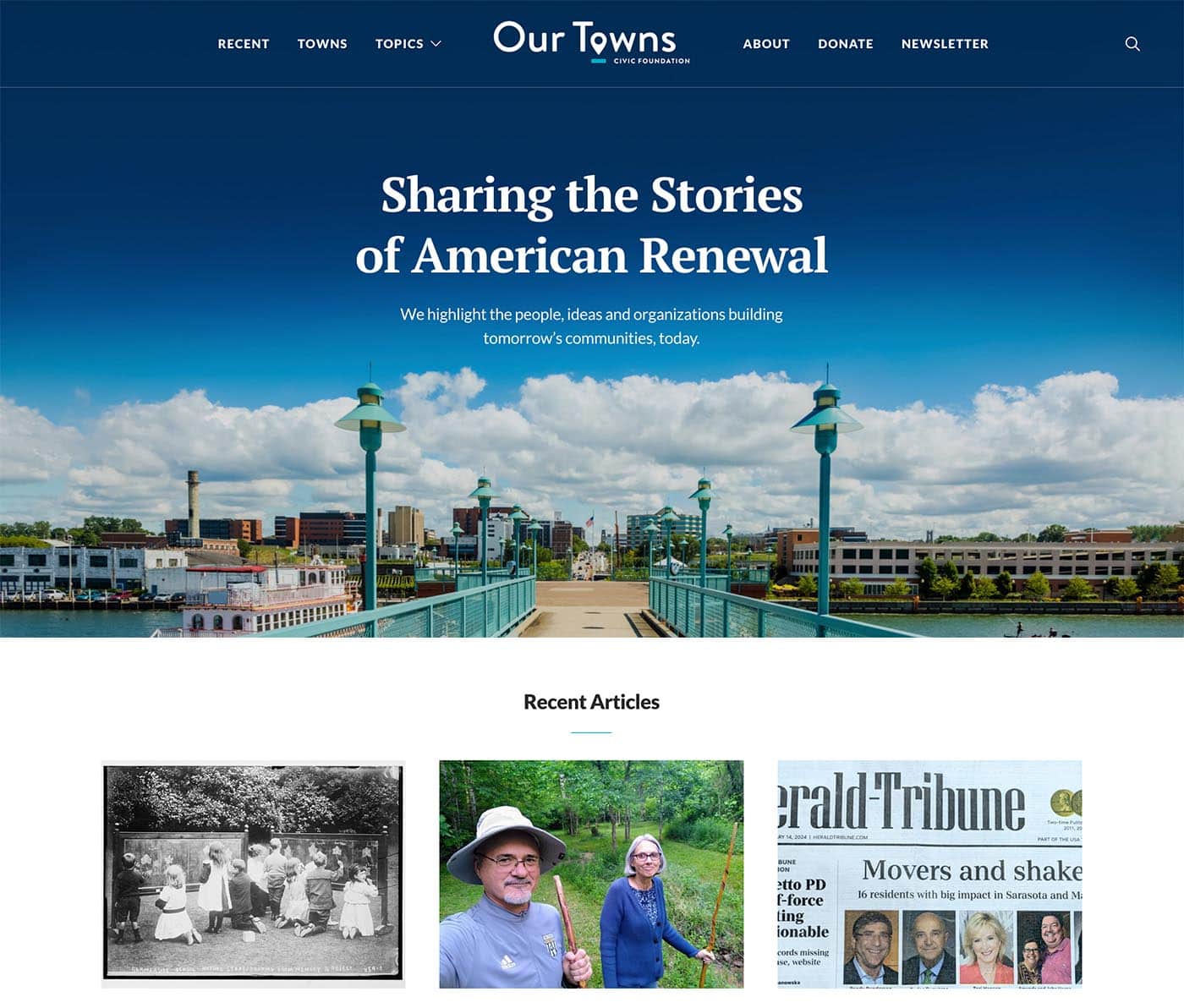 Browser Mockup For Our Towns Civic Foundation